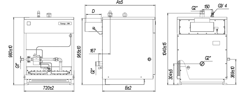 Габаритные и присоединительные размеры